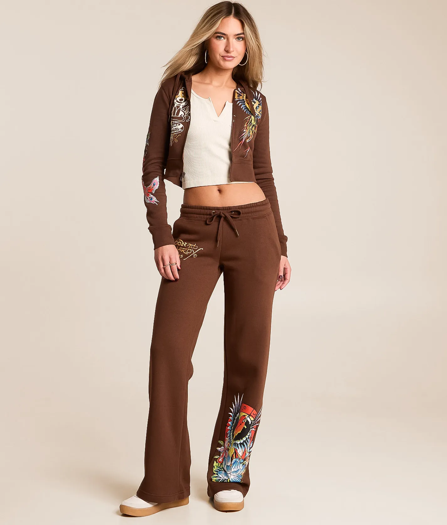Ed Hardy Phoenix Y2K Sweatpant Cocoa Hot