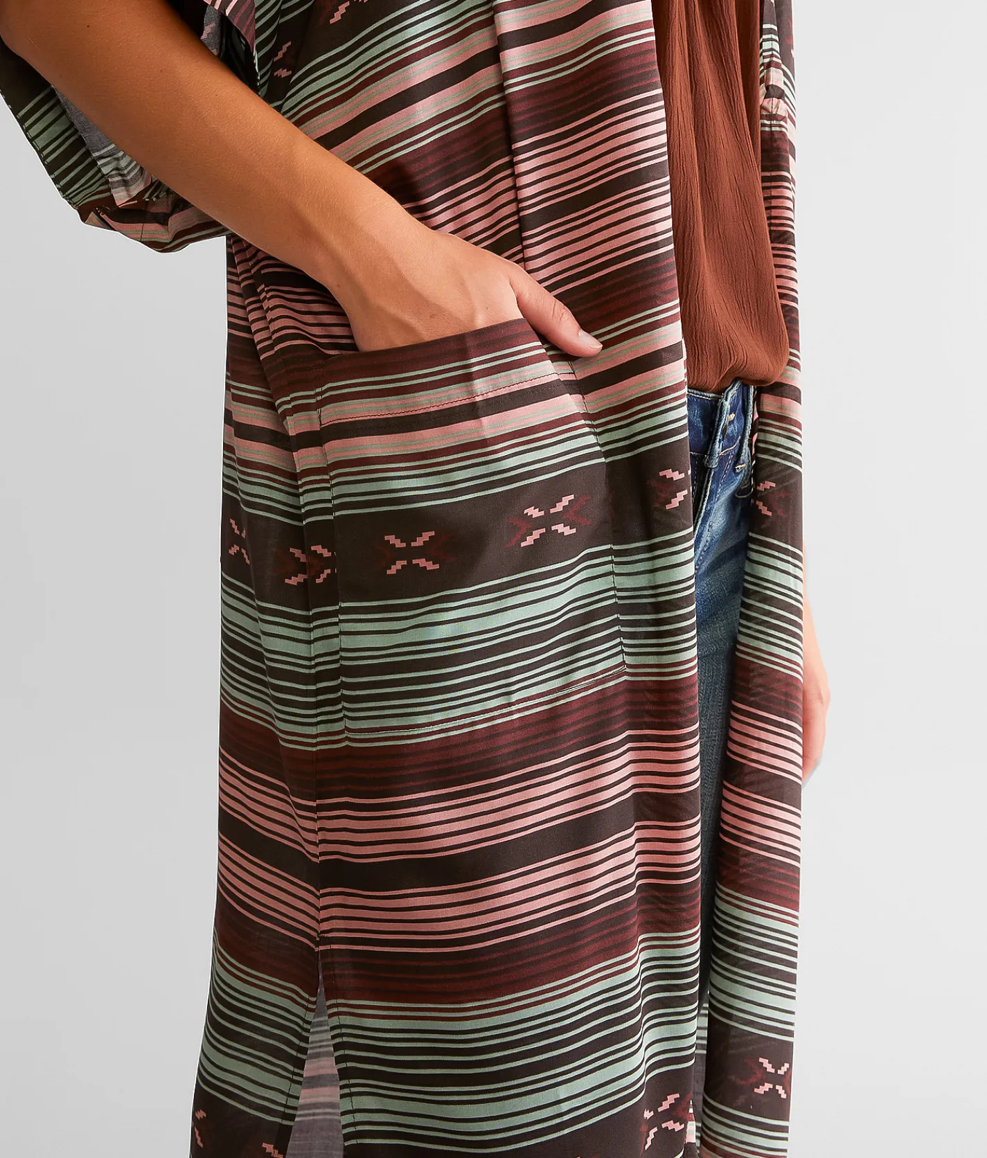 Ariat Picture Perfect Duster Kimono Southwest Serape Stripe New