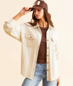 BKE Pieced Boyfriend Shirt Peyote Sale