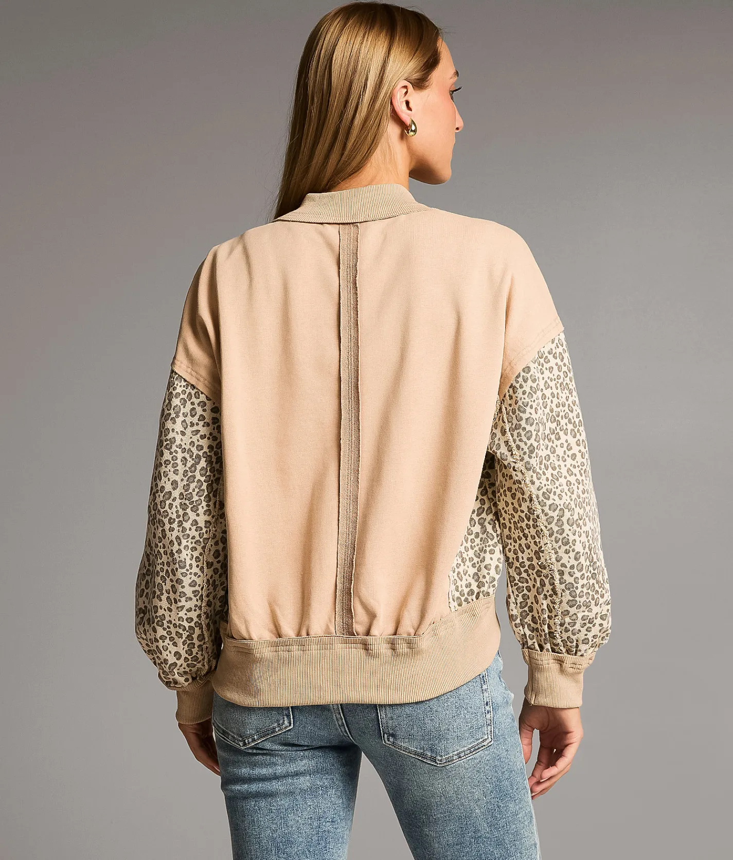 Tops|Coats & Jackets | BKE Pieced Cheetah Jacket Brown Multi