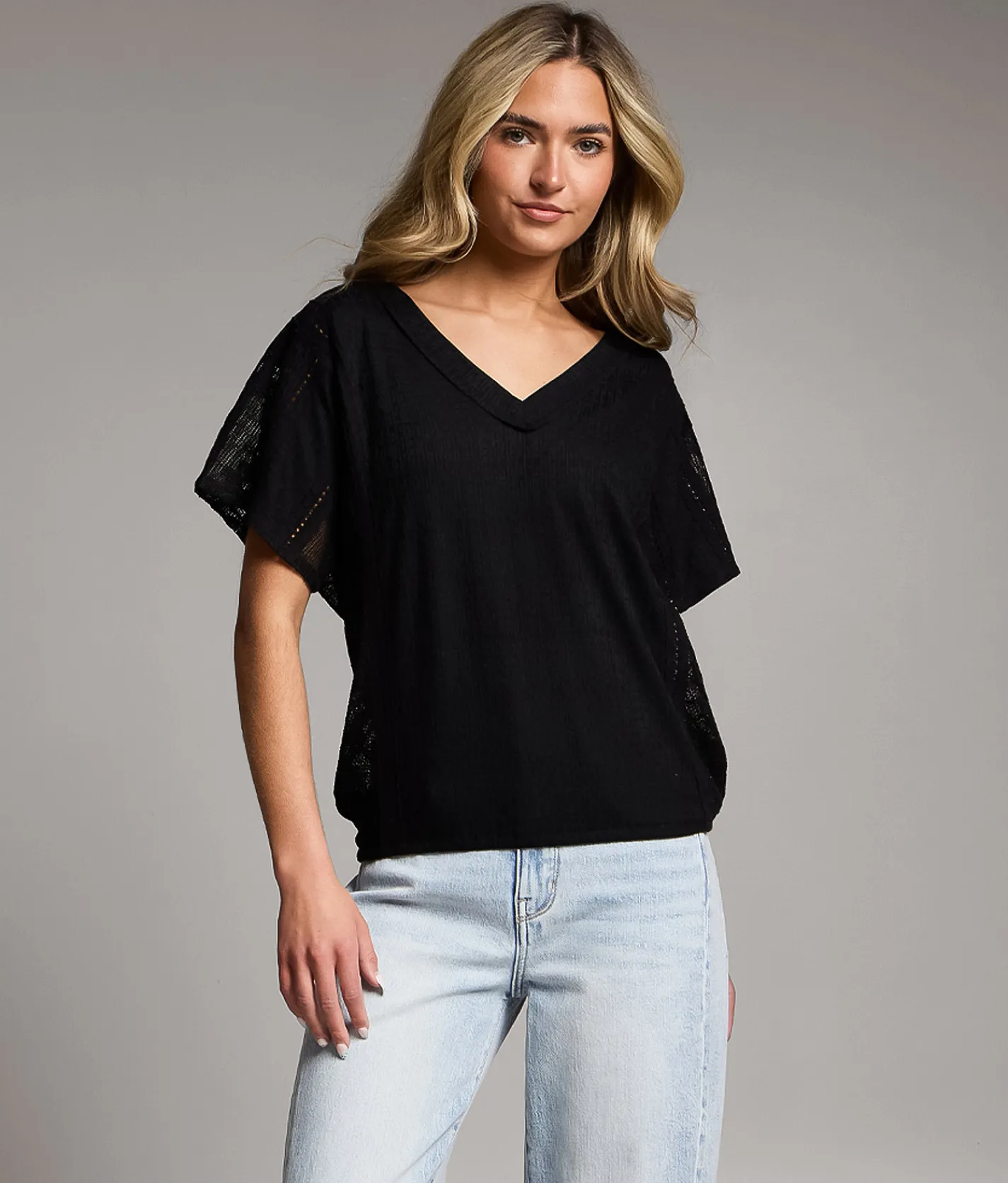 Tops | BKE Pieced Crochet Lace Top Black