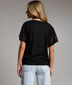 Tops | BKE Pieced Crochet Lace Top Black