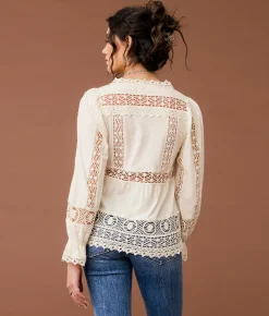 Tops | Gimmicks Pieced Crochet Top White