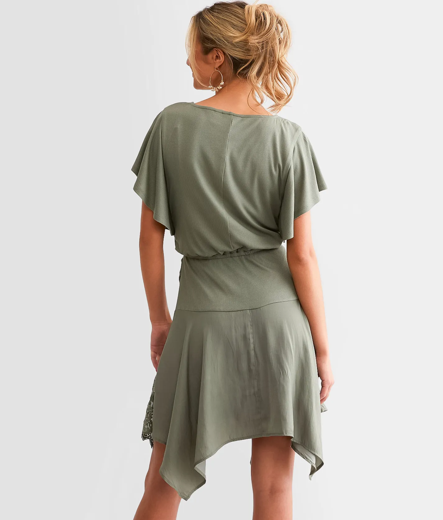 Dresses | Willow & Root Pieced Lace Mini Dress Earth Red