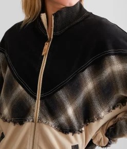 Coats & Jackets | BKE Pieced Plaid Jacket Tan Black