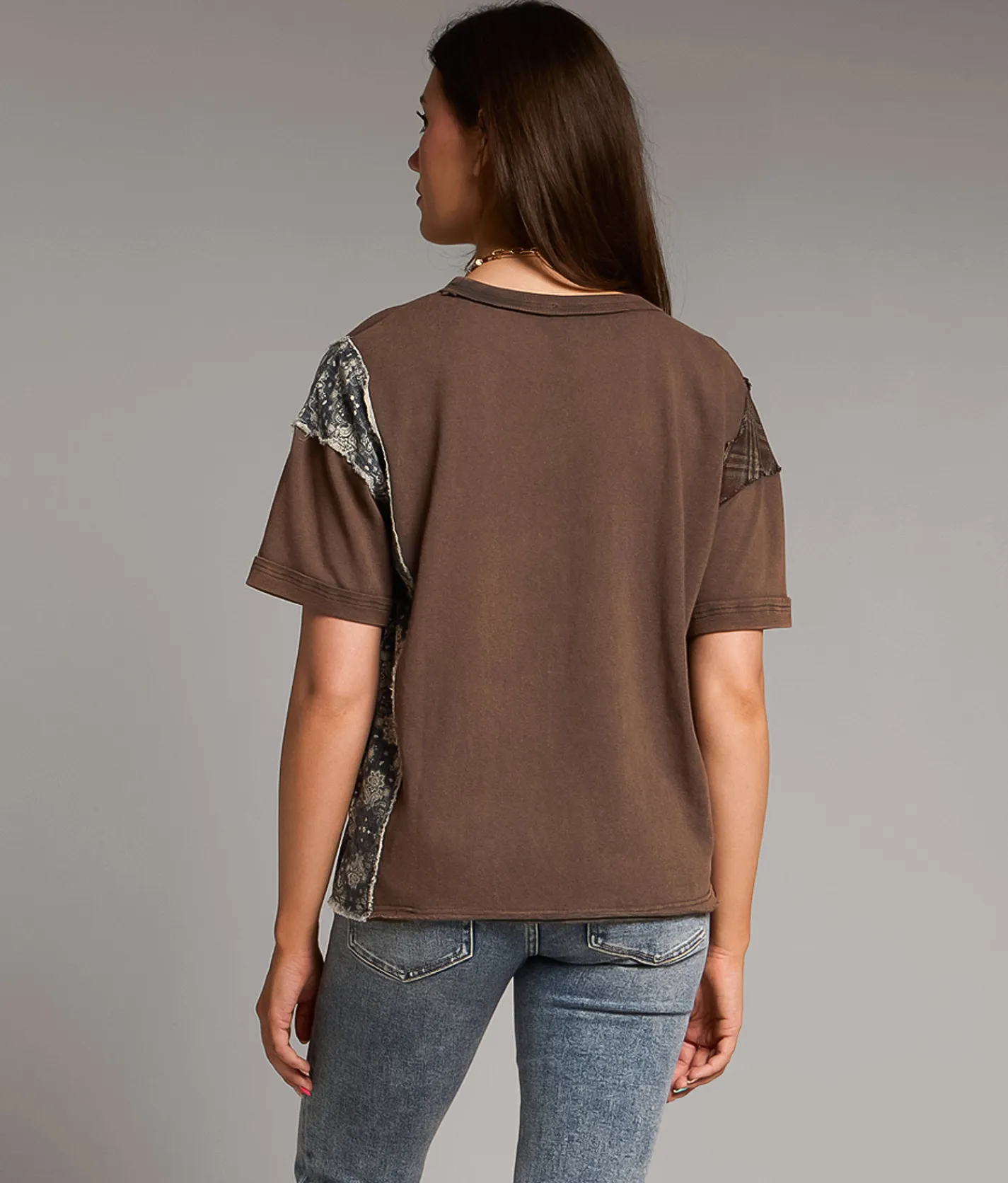Tops | BKE Pieced Plaid T-Shirt Assorted