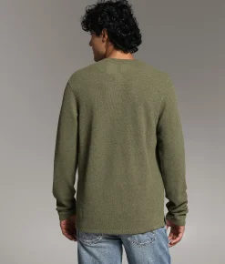 Tops | BKE Pieced Snap Henley Olive