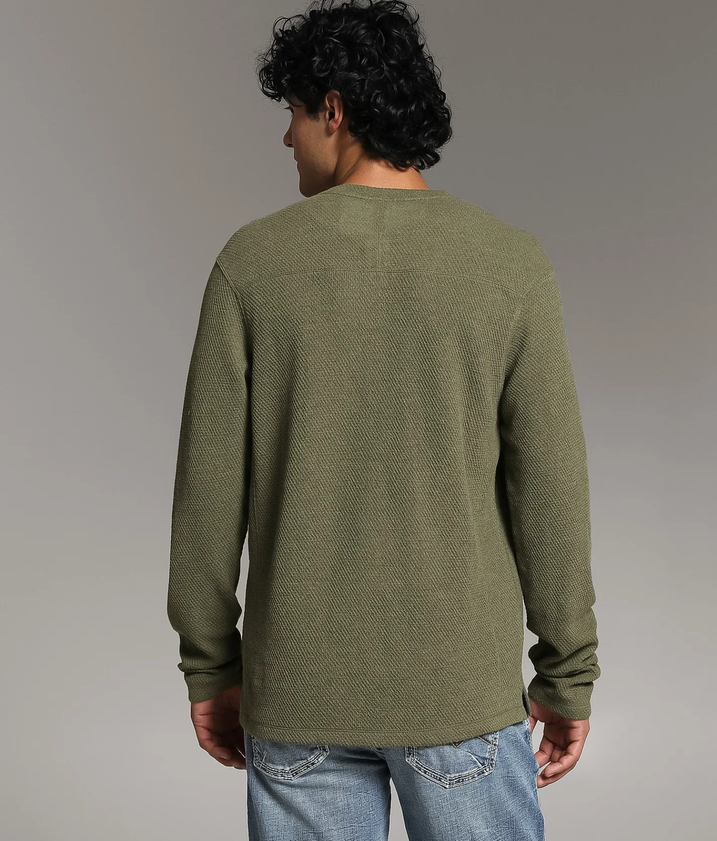 Tops | BKE Pieced Snap Henley Olive