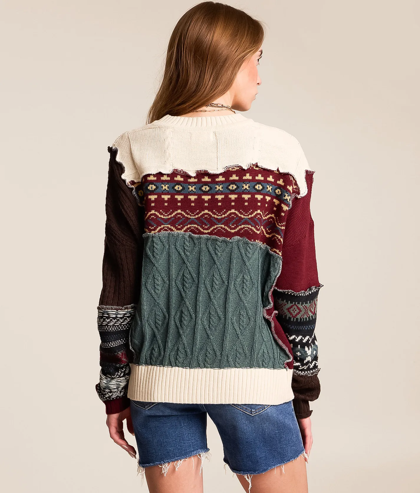 Tops | Gilded Intent Pieced Sweater Multi