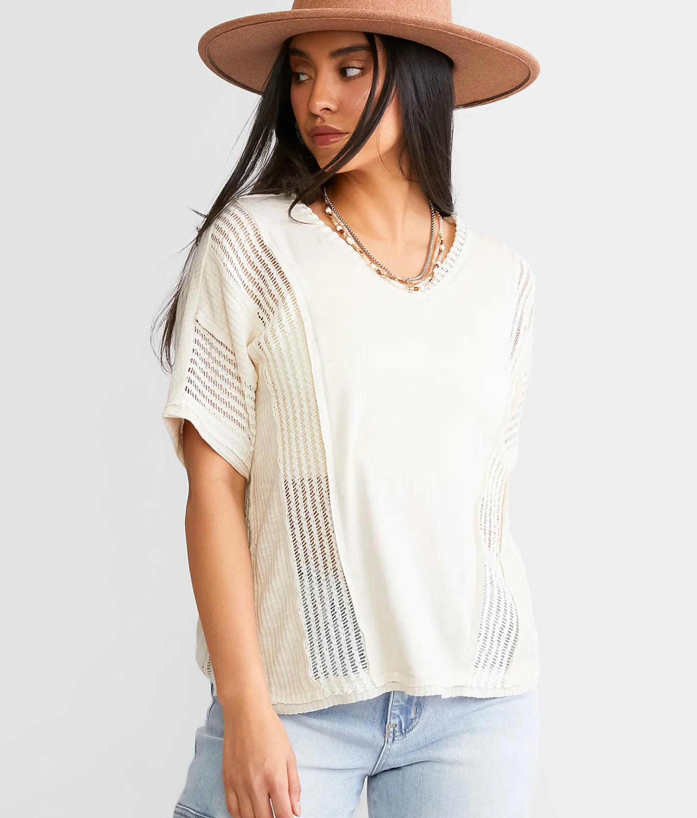 BKE Pieced Top Black New