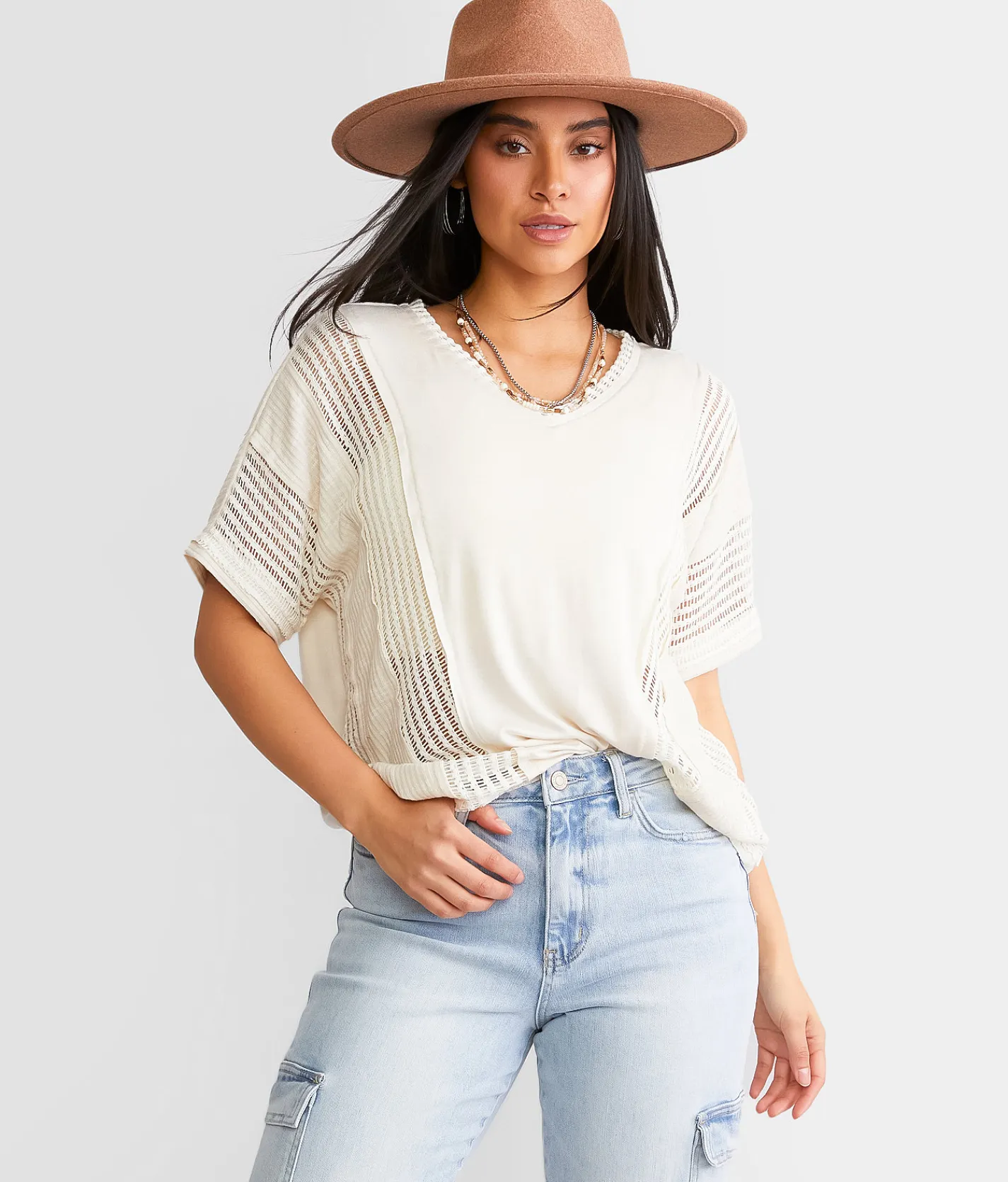 BKE Pieced Top Black New