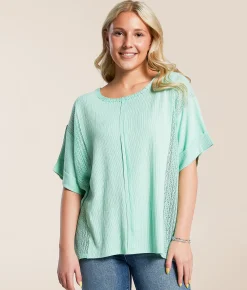 Tops | Daytrip Pieced Top Mint