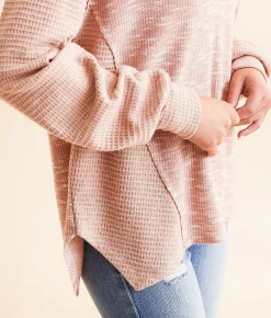 Tops | BKE Pieced Waffle Knit Top Burlwood