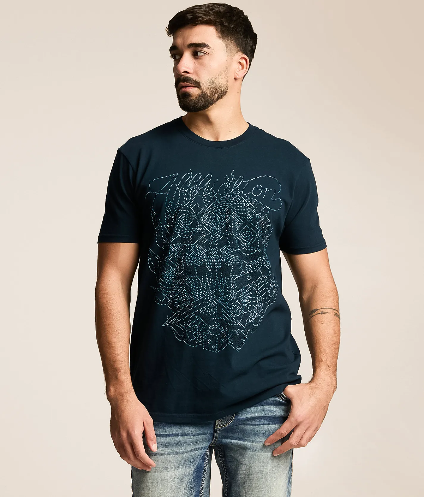 Tops|Graphic T-Shirts | Affliction Piercing Truth T-Shirt Obsidian