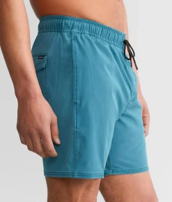 Bottoms|Swimwear | RVCA Pigment Stretch Swim Trunks Mallard Blue