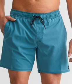 Bottoms|Swimwear | RVCA Pigment Stretch Swim Trunks Mallard Blue