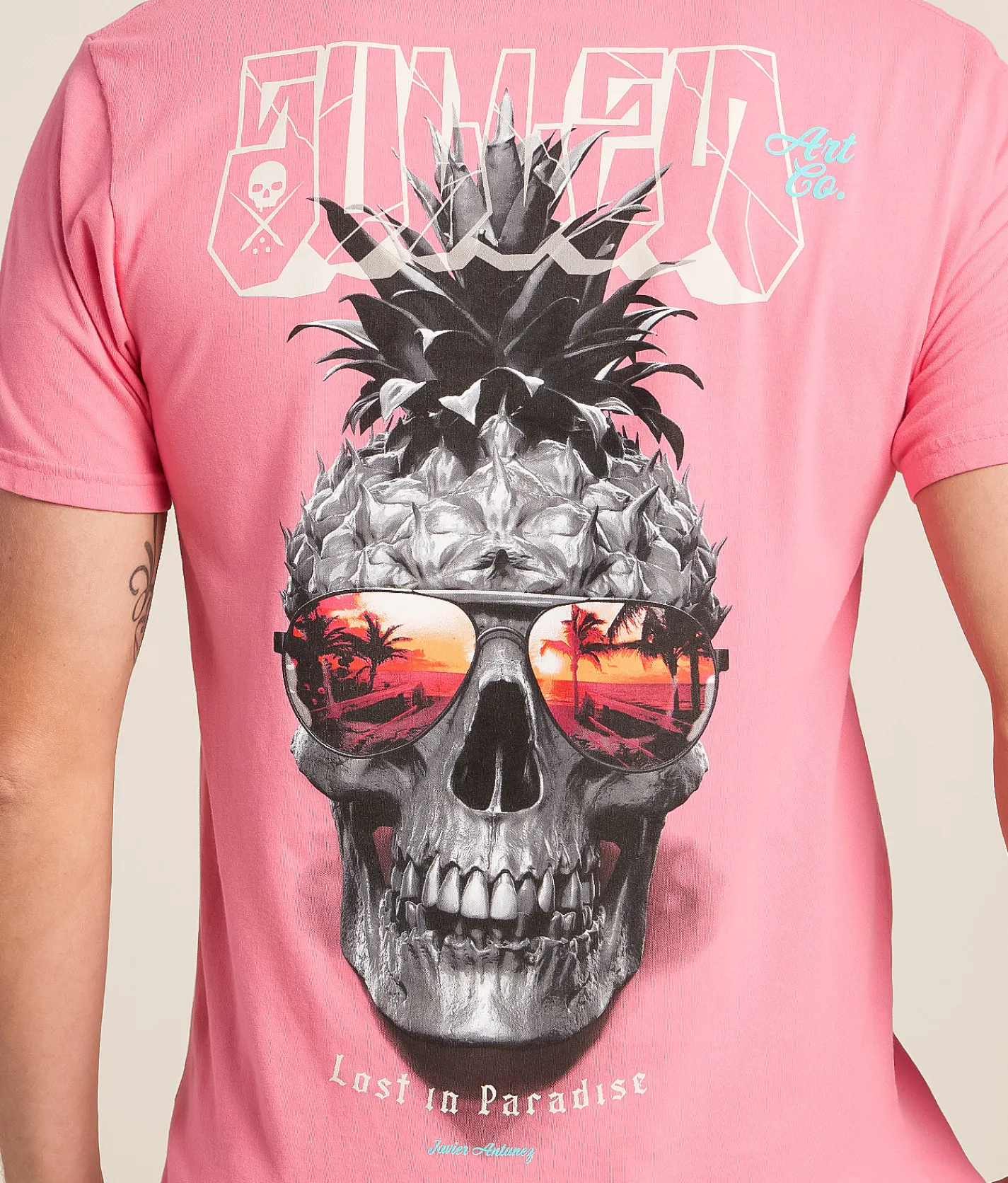 Tops|Graphic T-Shirts | Sullen Pineapple Paradise T-Shirt Pink Carnation
