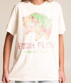 Merch Traffic Pink Floyd Animals Oversized Band T-Shirt White Sale