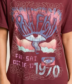 Tops | Cactus & Pearl Pink Floyd 1970 Band T-Shirt Oxblood Red