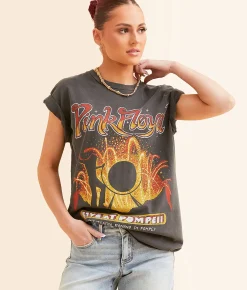 Junkfood Pink Floyd Band T-Shirt Vintage Black Discount