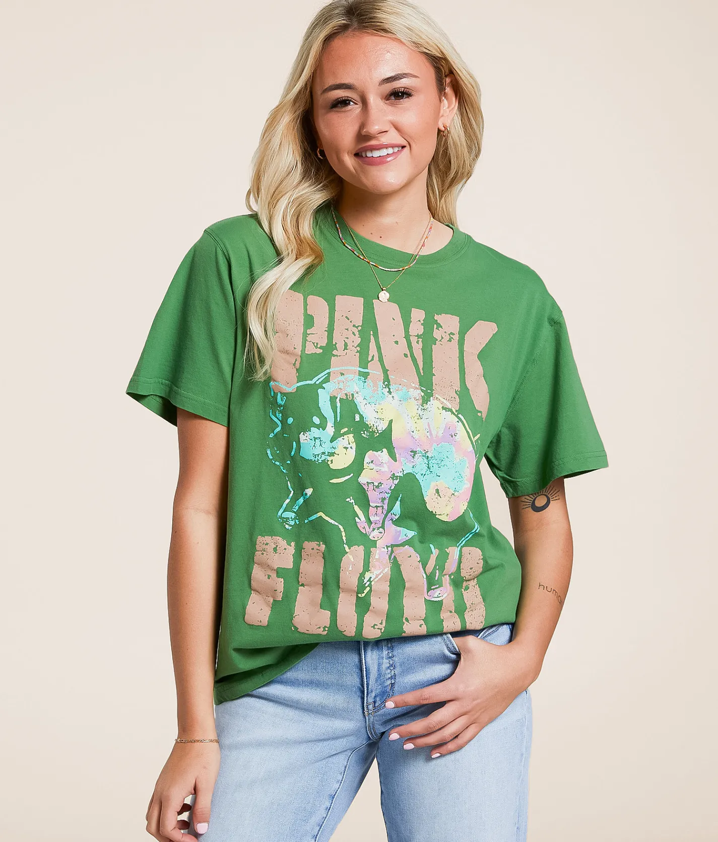 Tops | Life Clothing Pink Floyd Oversized Band T-Shirt Medium Green