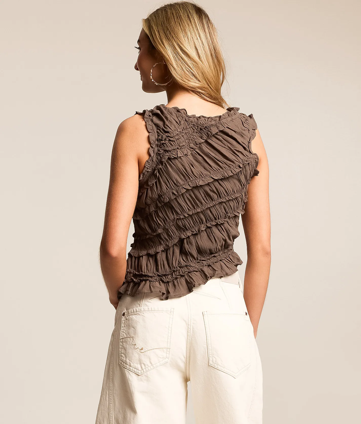 Free People Pink Sand Tank Top Chocolate Hot