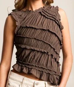 Free People Pink Sand Tank Top Chocolate Hot