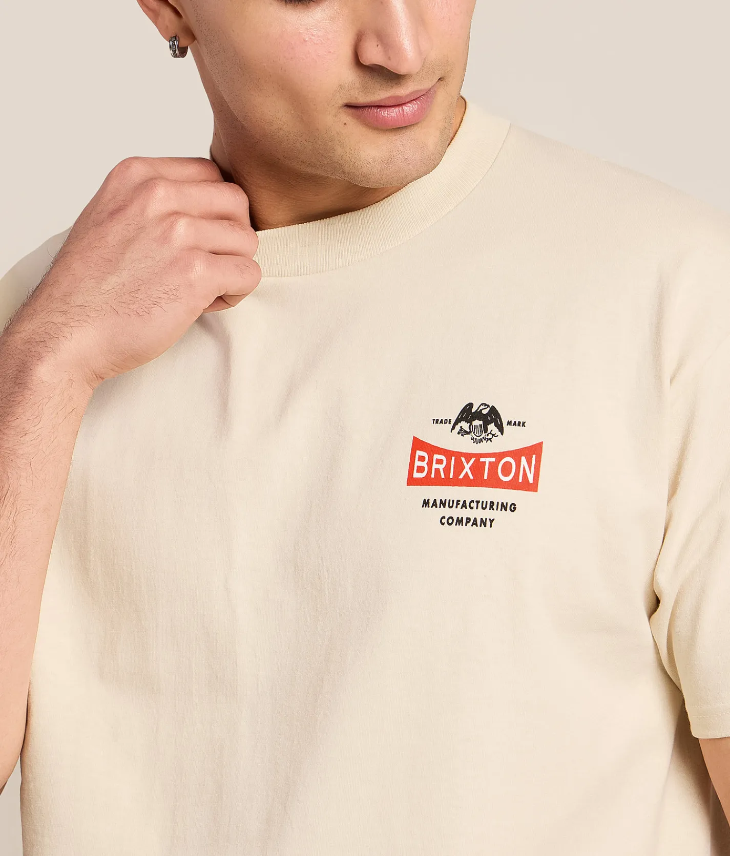 Tops|Graphic T-Shirts | Brixton Pinnacle T-Shirt Cream