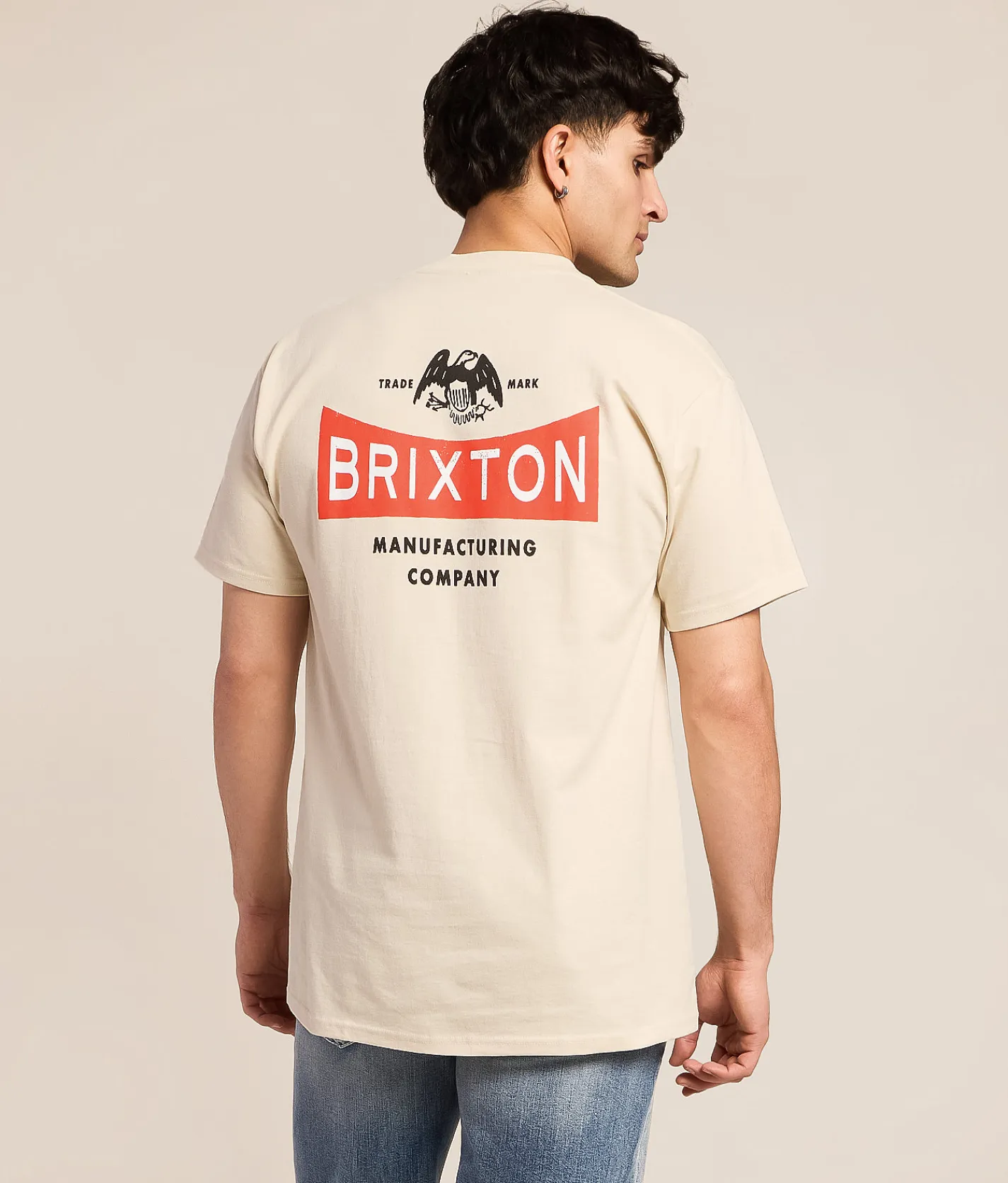 Tops|Graphic T-Shirts | Brixton Pinnacle T-Shirt Cream