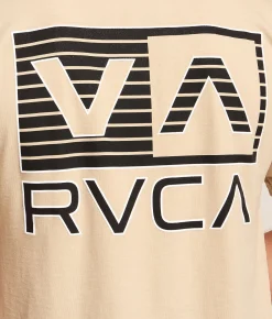 Tops|Graphic T-Shirts | RVCA Pinstripe Balance Box T-Shirt Sand
