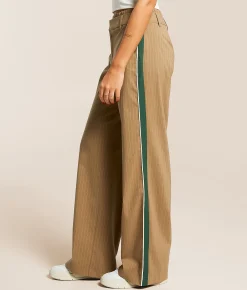Gilded Intent Pinstriped Trouser Pant Taupe Green Sale