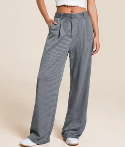 Bottoms | Sadie & Sage Pinstripe Stretch Trouser Pant Grey