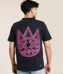 Cult of Individuality Pinstripe T-Shirt Steel