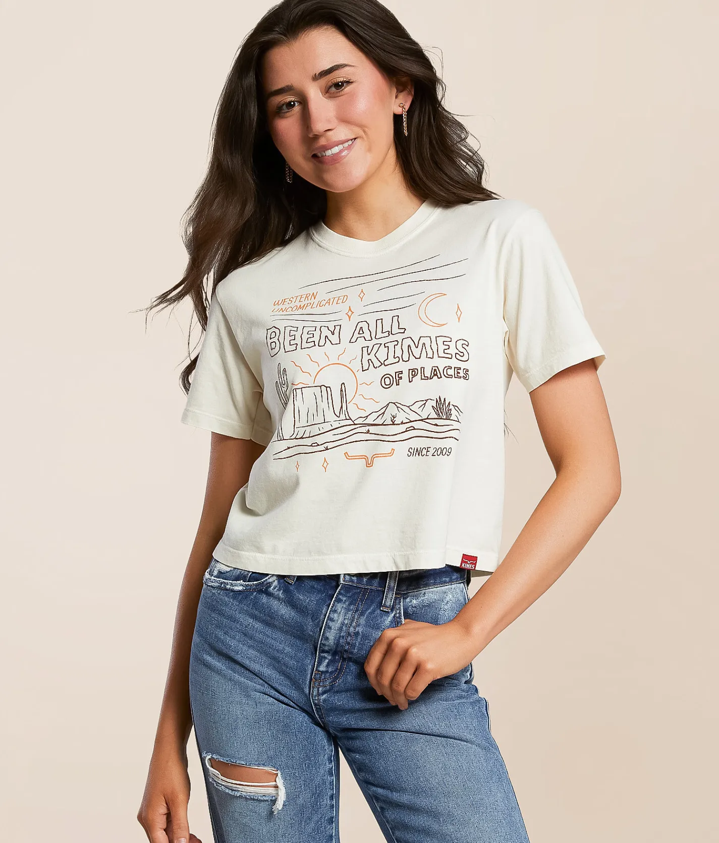 Kimes Ranch Places Cropped T-Shirt Ivory Sale