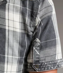 BKE Vintage Plaid Athletic Shirt Black Cream New