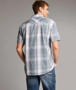 Tops | BKE Plaid Athletic Shirt White Blue