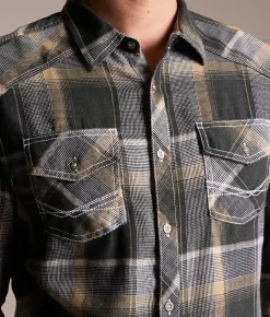 Tops | BKE Plaid Athletic Shirt Grey Tan
