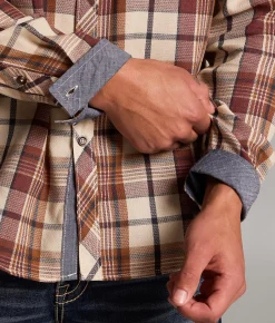 Tops | BKE Plaid Athletic Shirt Cream Brown
