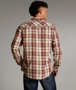 Tops | BKE Plaid Athletic Shirt Cream Brown