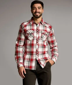 Tops | BKE Plaid Athletic Shirt White Red