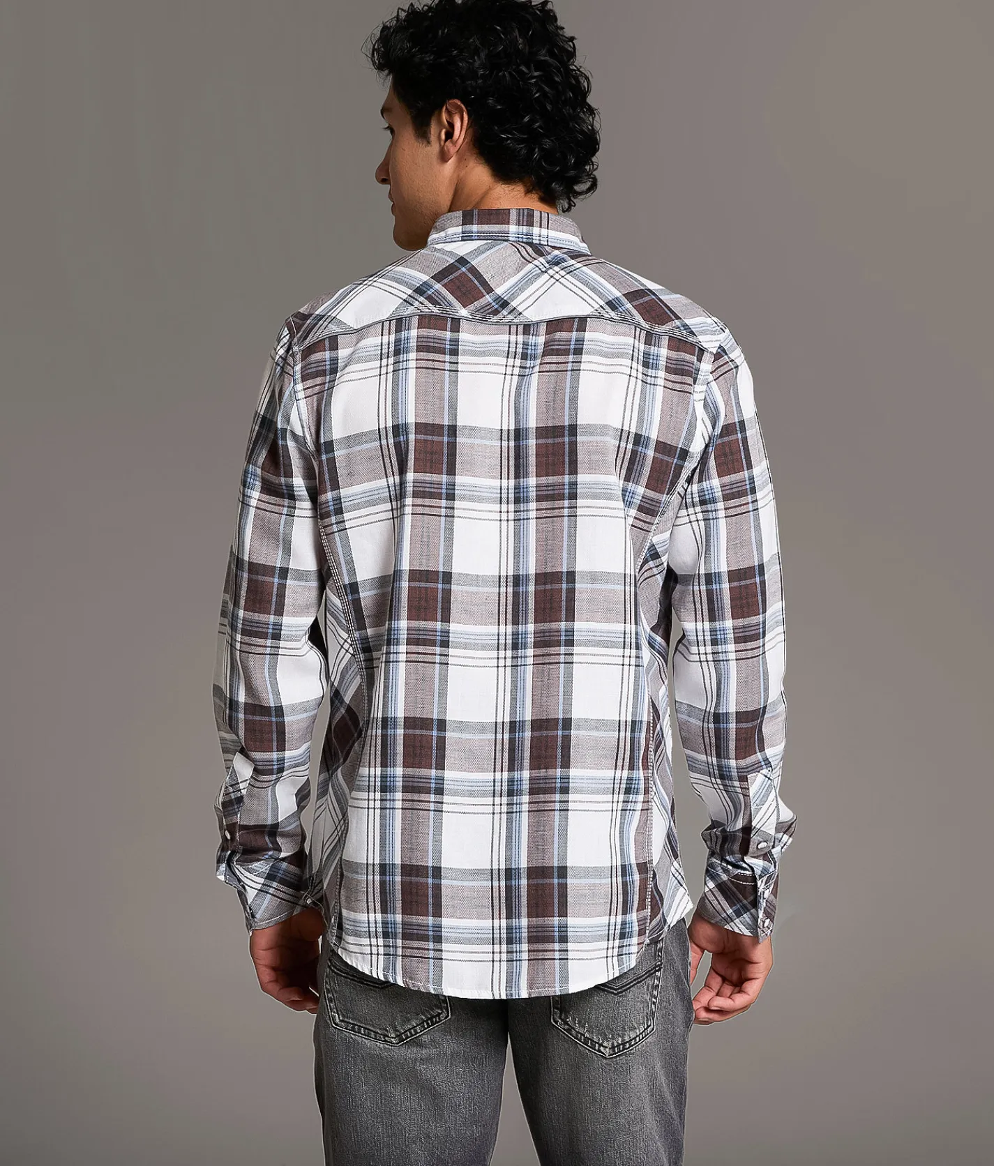 Tops | BKE Plaid Athletic Shirt White Brown Blue