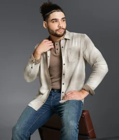 Tops | Outpost Makers Plaid Athletic Shirt Brown Cream
