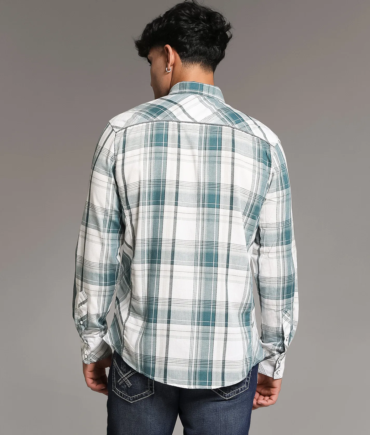 Tops | BKE Plaid Athletic Shirt White Teal
