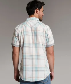 Tops | BKE Plaid Athletic Shirt White Teal Orange
