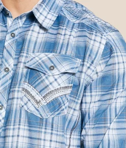 Buckle Black Plaid Athletic Stretch Shirt White Blue Grey Best
