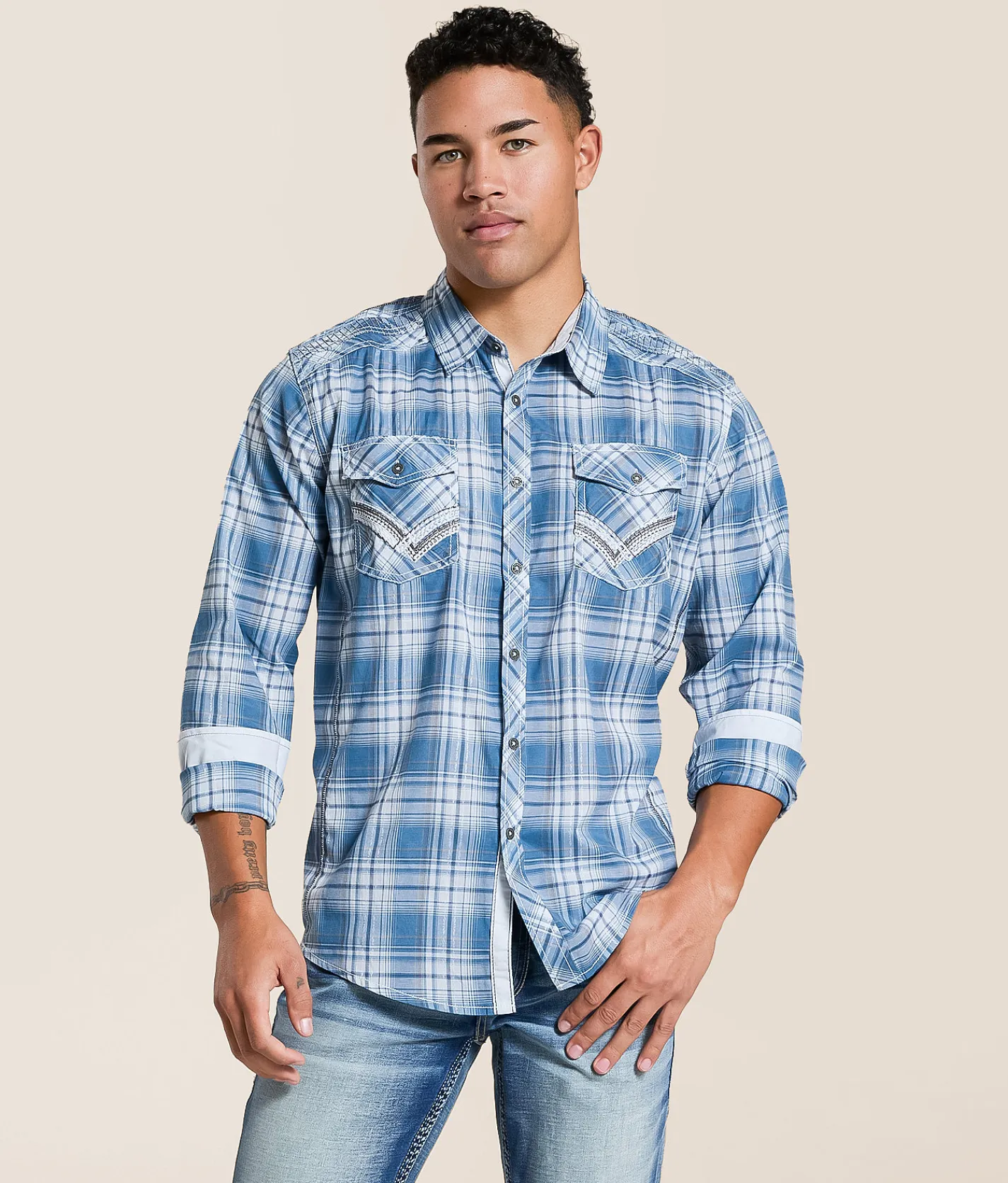 Buckle Black Plaid Athletic Stretch Shirt White Blue Grey Best