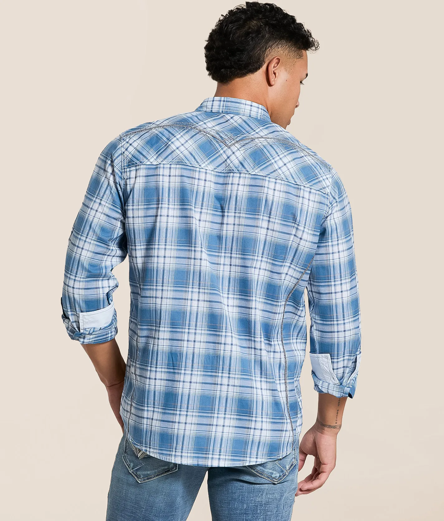 Buckle Black Plaid Athletic Stretch Shirt White Blue Grey Best