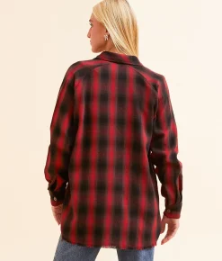 Tops | Modish Rebel Plaid Flannel Boyfriend Shirt Multi