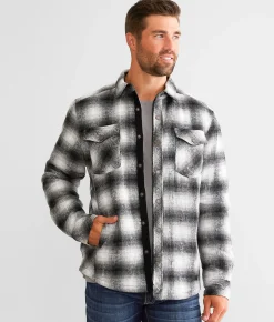 Outpost Makers Plaid Shacket Black White Discount