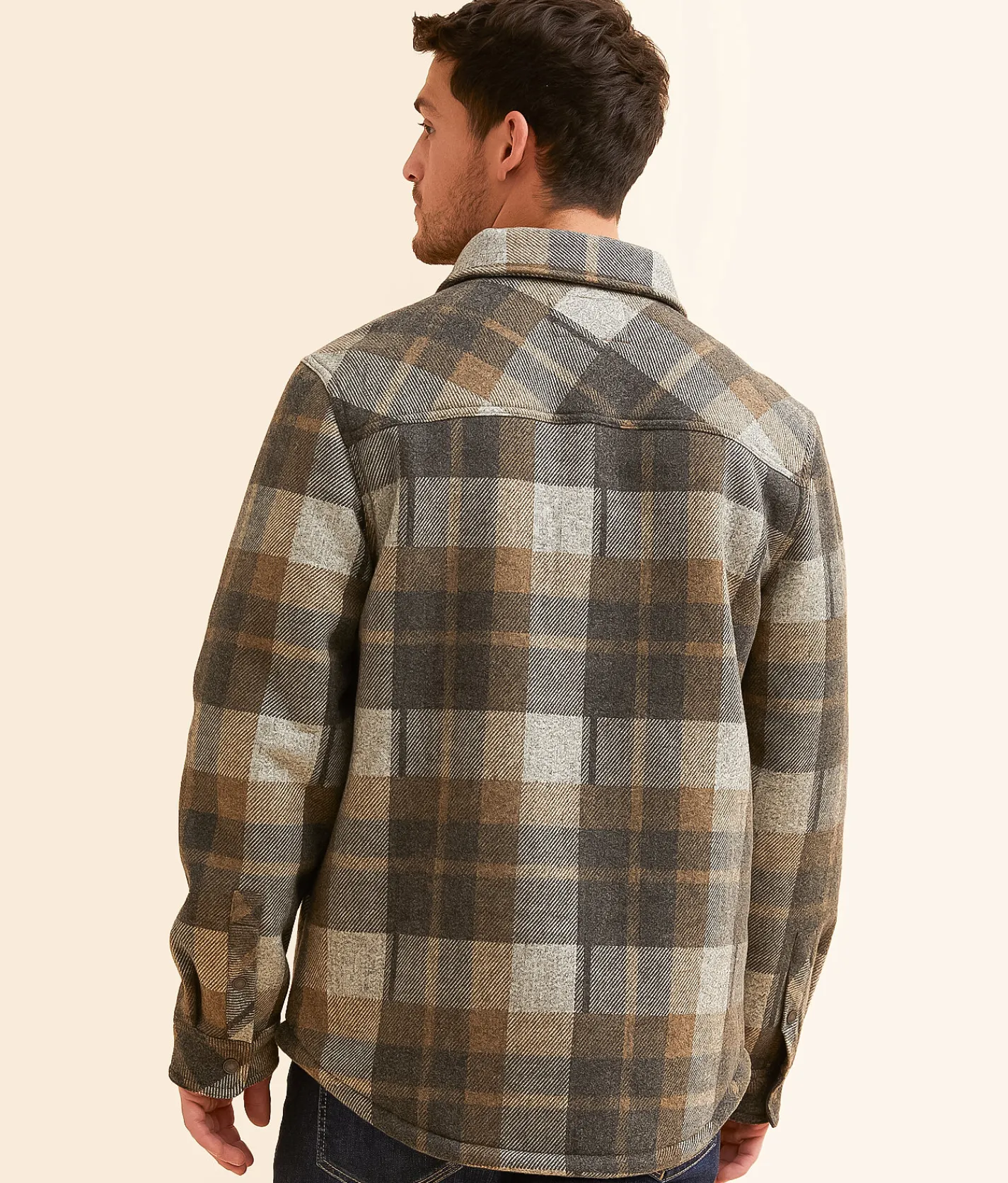 Coats & Jackets | Outpost Makers Plaid Shacket Dark Grey Tan